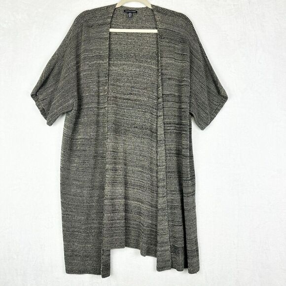 Eileen Fisher Sleek Tencel Knit Cardigan Size Large XL Lyocell Short Sleeve - Picture 1 of 5